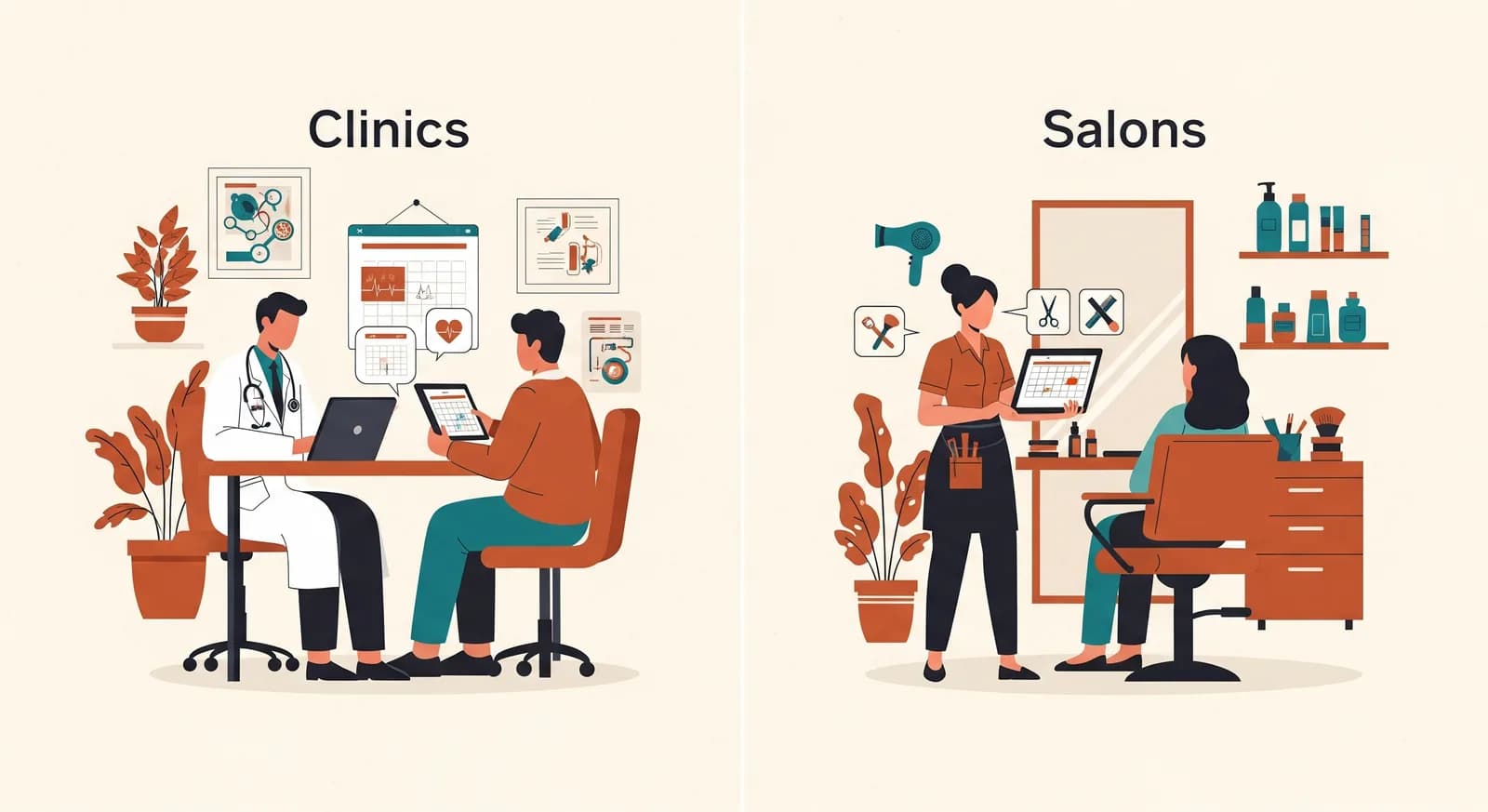 Booking for Clinics vs Salons: What Actually Differs